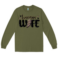 Army Green lineman wife Long Sleeve Tee - MaliasSmallBusiness