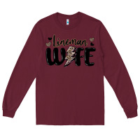 Burgundy lineman wife Long Sleeve Tee - MaliasSmallBusiness