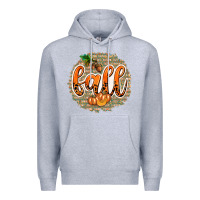 Heather Grey Fall with Background Premium Hoodie - texasbilliewilder