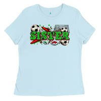 Baby Blue sister soccer Ladies Tee - Zillion Design Studio