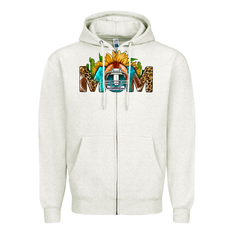 Football Mom Sunflower Leopard Zipper Hoodie by BundleAndBundleShop | Teevron