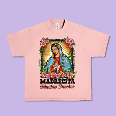 Madrecita Muchas Gracias Lady Of Guadalupe Urban Heavy Tee Designed By Barkaloodesign