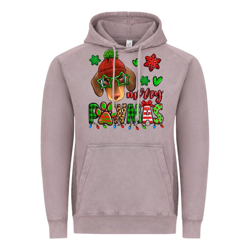 Merry Pawmas Christmas Dachshund Vintage Hoodie by Jasminsmagicworld | Teevron