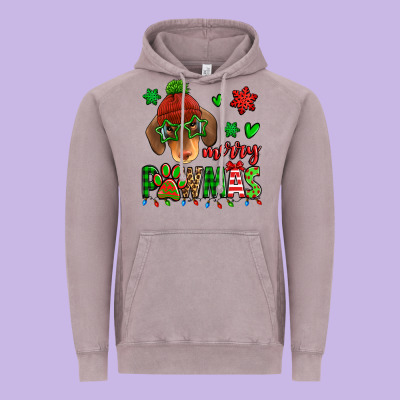 Merry Pawmas Christmas Dachshund Vintage Hoodie Designed By Jasminsmagicworld