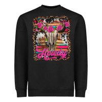Black howdy valentine's day bull skull Heavyweight Sweatshirt - Jasminsmagicworld