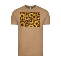 Vintage Coffee sunflower leopard background 3200x2400 Vintage Tee - AdoDesignShop