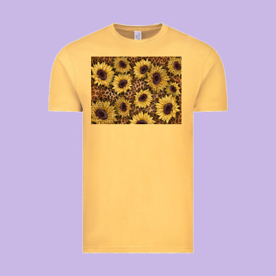 Sunflower Leopard Background 3200x2400 Vintage Tee Designed By Adodesignshop
