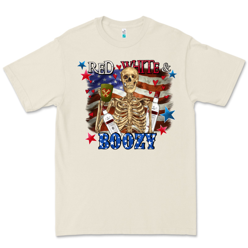 Red White Boozy 4th Of July Premium Tee by CowGirlArtShop | Teevron