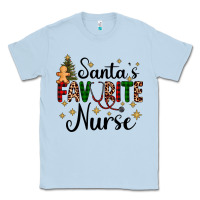 Dusty Blue santa's favorite nurse Classic Tee - AdoDesignShop