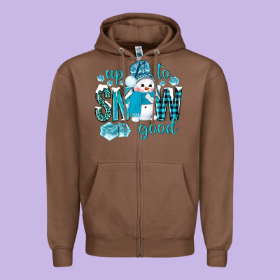 Up To Snow Good And Cute Snowman Zipper Hoodie Designed By Bundleandbundleshop