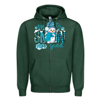 Sports Green up to snow good and cute snowman Zipper Hoodie - BundleAndBundleShop