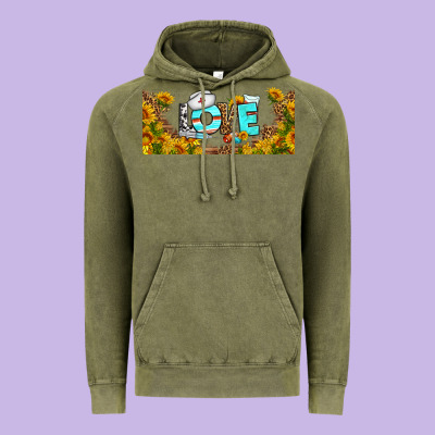 Western Love Nurse Sunflower Libbey Cu Vintage Hoodie Designed By Bundleandbundleshop