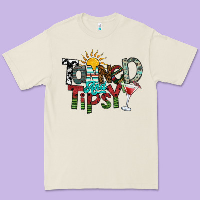 Tanned And Tipsy Premium Tee Designed By Sublimationcraftshop