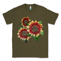 Army Green Florenza Sunflower Classic Tee - LillyAllenDesigns