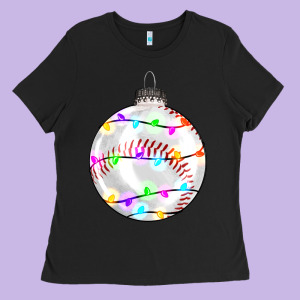 Christmas Baseball Ladies Tee Designed By Ranaportraitstore