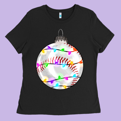 Christmas Baseball Ladies Tee Designed By Ranaportraitstore