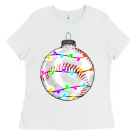 White Christmas baseball Ladies Tee - RanaPortraitStore