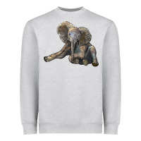 Heather Grey Baby Elephant Heavyweight Sweatshirt - LillyAllenDesigns