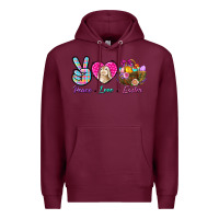 Burgundy Peace love Easter Premium Hoodie - NancyCooperArtShop