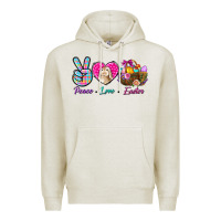 Oatmeal Heather Peace love Easter Premium Hoodie - NancyCooperArtShop