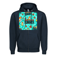 Navy Hot Mom Summer Digital Paper Zipper Hoodie - BundleAndBundleShop