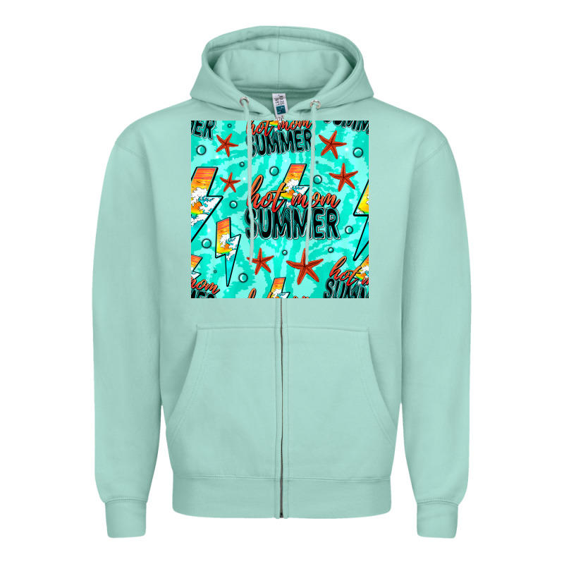 Hot Mom Summer Digital Paper Zipper Hoodie by BundleAndBundleShop | Teevron