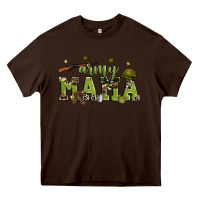Chocolate Brown army mama Heavy Core Tee - Zillion Design Studio