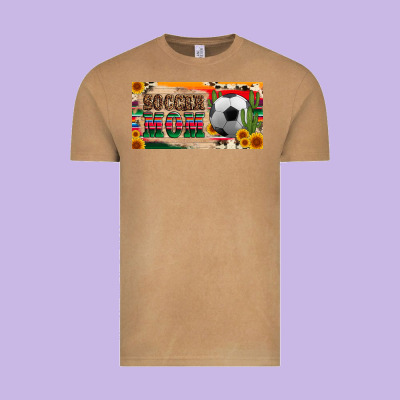 Soccer Mom With Ball And Sunflower Cactus Serape Licanse Plate Vintage Tee Designed By Artiststas