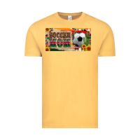 Vintage Mustard soccer mom with ball and sunflower cactus serape licanse plate Vintage Tee - Artiststas