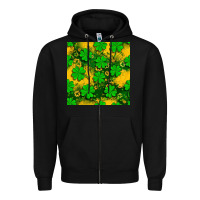Black St. Patricks clover pattern digital paper Zipper Hoodie - BundleAndBundleShop