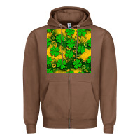 Chestnut St. Patricks clover pattern digital paper Zipper Hoodie - BundleAndBundleShop