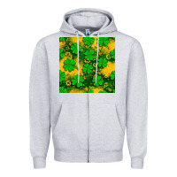 Heather Grey St. Patricks clover pattern digital paper Zipper Hoodie - BundleAndBundleShop