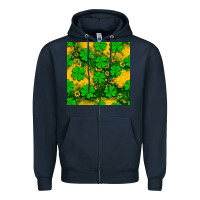 Navy St. Patricks clover pattern digital paper Zipper Hoodie - BundleAndBundleShop