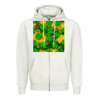 Oatmeal Heather St. Patricks clover pattern digital paper Zipper Hoodie - BundleAndBundleShop