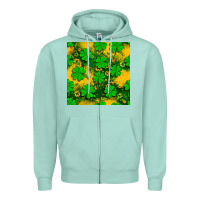 Seafoam St. Patricks clover pattern digital paper Zipper Hoodie - BundleAndBundleShop