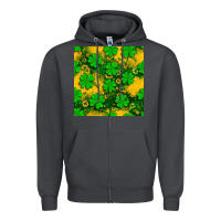 Smoke St. Patricks clover pattern digital paper Zipper Hoodie - BundleAndBundleShop