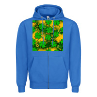 True Royal St. Patricks clover pattern digital paper Zipper Hoodie - BundleAndBundleShop