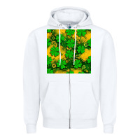 White St. Patricks clover pattern digital paper Zipper Hoodie - BundleAndBundleShop