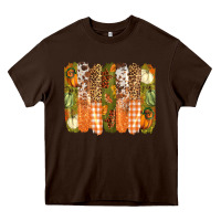 Chocolate Brown fall brushstrokes Heavy Core Tee - BarkalooDesign