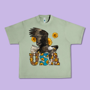 Western Usa Eagle Urban Heavy Tee Designed By Lillyallendesigns