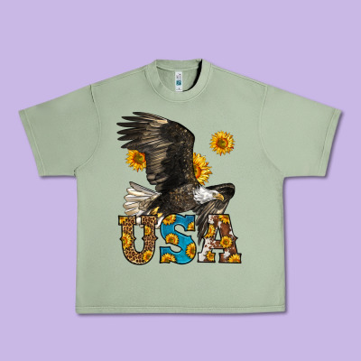 Western Usa Eagle Urban Heavy Tee Designed By Lillyallendesigns