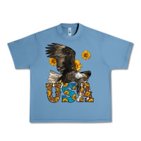 Pebble Blue Western Usa Eagle Urban Heavy Tee - LillyAllenDesigns