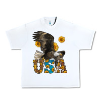 White Western Usa Eagle Urban Heavy Tee - LillyAllenDesigns