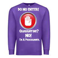 Purple I'm Not In Quarantine I'm A Programmer Premium Sweatshirt - Bettercallsaul