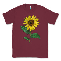 Burgundy Sunray yellow sunflower Classic Tee - LillyAllenDesigns
