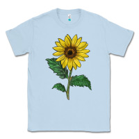 Dusty Blue Sunray yellow sunflower Classic Tee - LillyAllenDesigns
