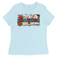 Baby Blue brother baseball Ladies Tee - Zillion Design Studio