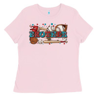 Bubblegum Pink brother baseball Ladies Tee - Zillion Design Studio