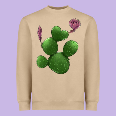 Heart Cactus Heavyweight Sweatshirt Designed By Jasminsmagicworld