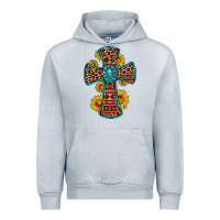 Heather Grey gemstone sunflower leopard cross Urban Hoodie - OliviaCreatesArt